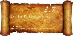 Luria Krisztián névjegykártya