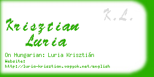krisztian luria business card